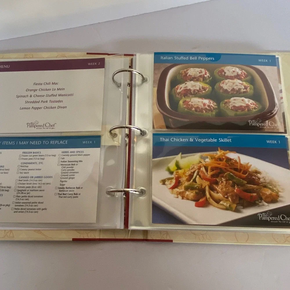 Pampered‎ Chef Recipe Collection Binder 3-Ring Organizer Recipe Cards